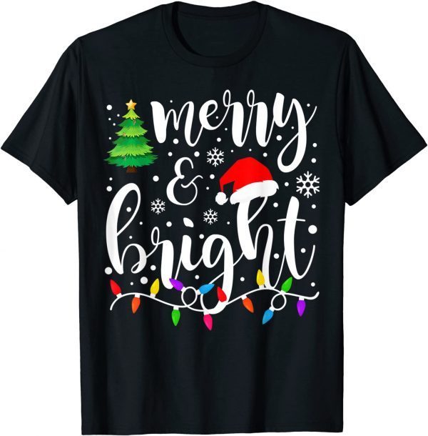 Merry And Bright Christmas Lights Family Christmas 2022 Shirt