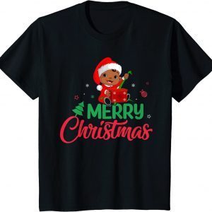 Merry Christmas Cute Santa African American 2022 Shirt