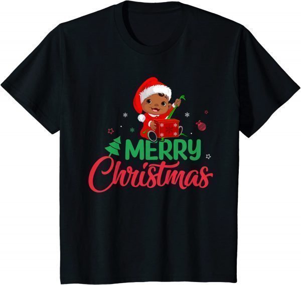 Merry Christmas Cute Santa African American 2022 Shirt