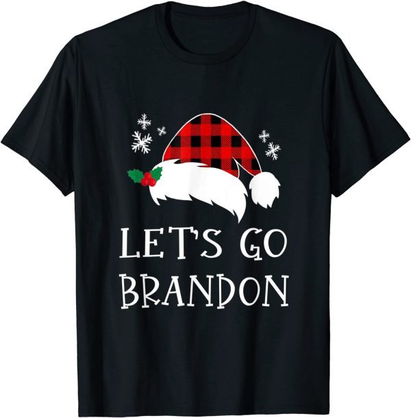 Merry Christmas Let's go Branson Brandon Red Plaid Santa Hat Classic Shirt