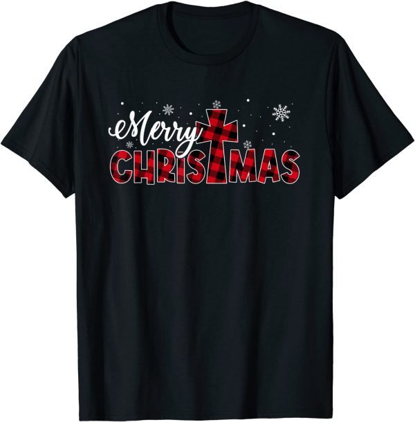 Merry Christmas Shirt Christians Buffalo Plaid Pajamas Classic Shirt