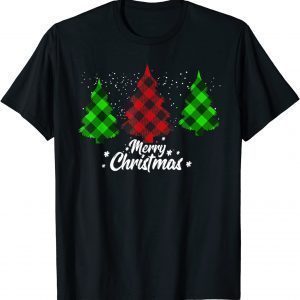 Merry Christmas Tree Buffalo Plaid Family Matching Pajama Unisex Shirt