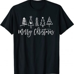 Merry Christmas Tree Heart Doodle Drawing Christmas Costume 2022 Shirt