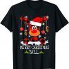 Merry Christmas Ya'll Reindeer Santa Hat Buffalo Red Plaid Classic Shirt