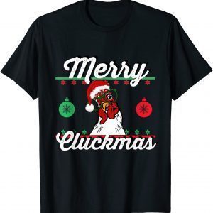 Merry Cluckmas Funny Chicken Christmas Retro Vintage Classic Shirt