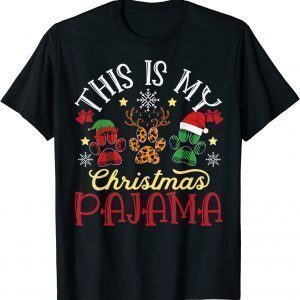 My Christmas Pajama Shirt Xmas Pet Lover Animal Cat Dog Paw 2022 Shirt