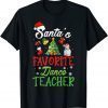 Santas Favorite Dance Teacher Christmas Tree Santa Hat Unisex Shirt