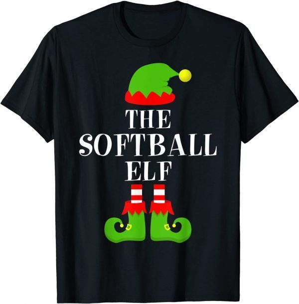 Softball Elf Family Group Matching Christmas Pajama Classic Shirt