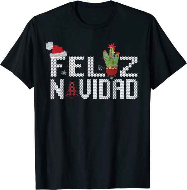 Spanish Mexican Ugly Christmas Vintage Feliz Navidad T-Shirt