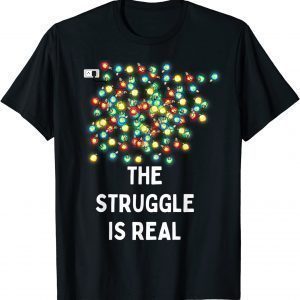 Tangled Christmas Lights Struggle Is Real Xmas Movies T-Shirt
