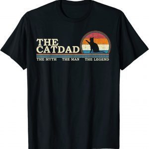 The Cat Dad Kitty Lover Silhouette Sunset Classic Shirt