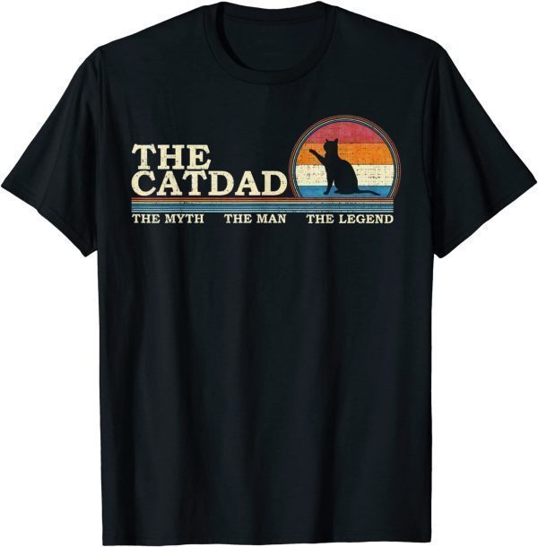 The Cat Dad Kitty Lover Silhouette Sunset Classic Shirt