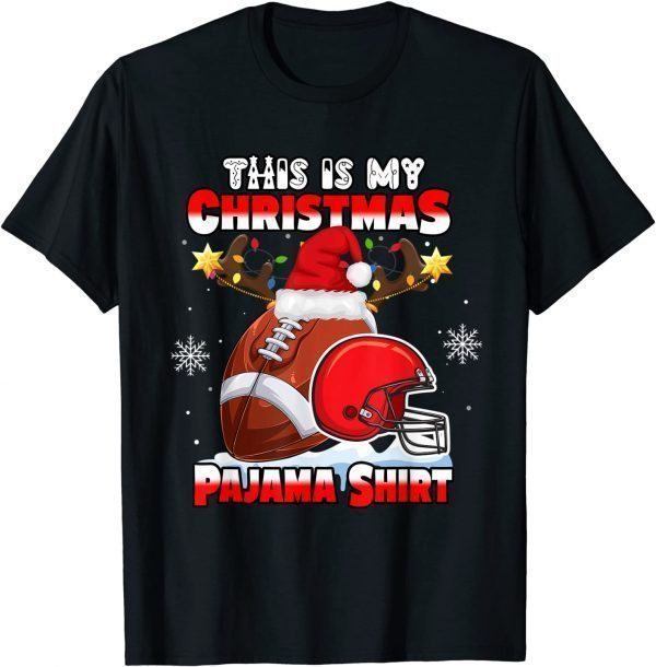 This Is My Christmas Pajama Football Christmas Lights T-Shirt