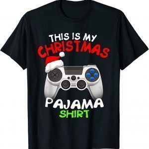 This Is My Christmas Pajama Santa Hat Shirt Xmas Video Gamer Gift Shirt