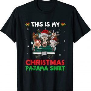 This Is My Christmas Pajama Shirt Farm Animals Truck T-Shirt