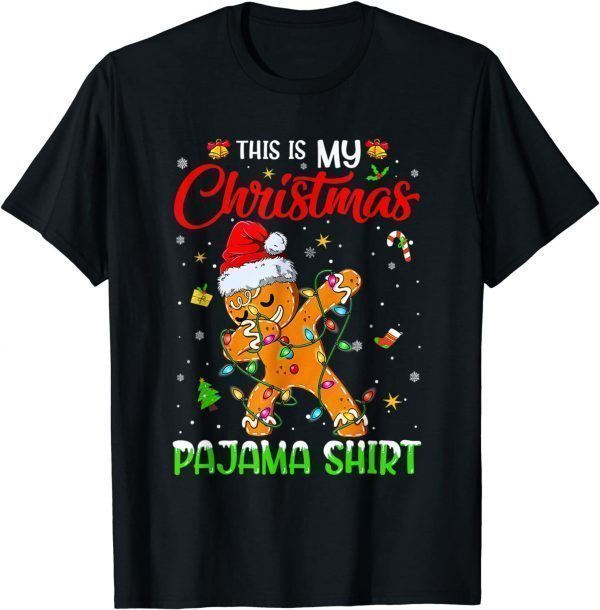 This Is My Christmas Pajama Shirt Gingerbread Lights Xmas Classic T-Shirt