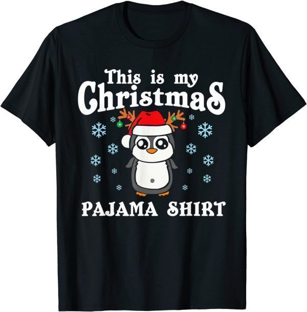 This Is My Christmas Penguin Pajama Santa Hat 2022 Shirt