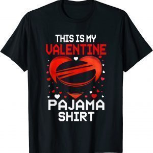 This Is My Valentine Hockey Pajama Sports Love T-Shirt