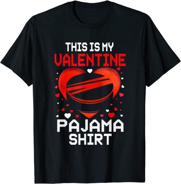 This Is My Valentine Hockey Pajama Sports Love T-Shirt