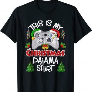 This is My Christmas Pajama Santa Hat Gamer Video Games Unisex Shirt