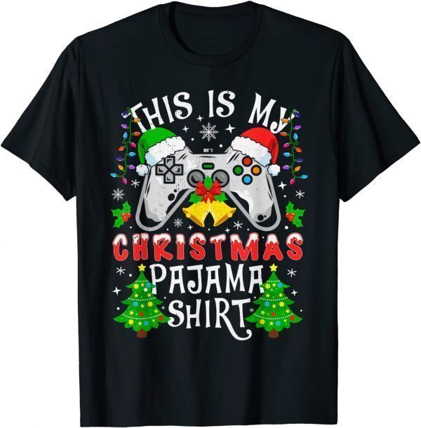 This is My Christmas Pajama Santa Hat Video Game 2022 Shirt