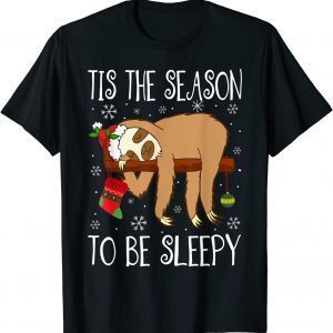 Tis the Season to Be Sleepy Christmas Pajama For Sloth Lover 2022 Shirt