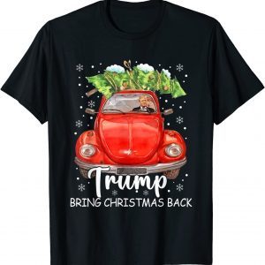 Trump Bring Christmas Back Merry Xmas Trump Riding Red Truck Unisex Shirt