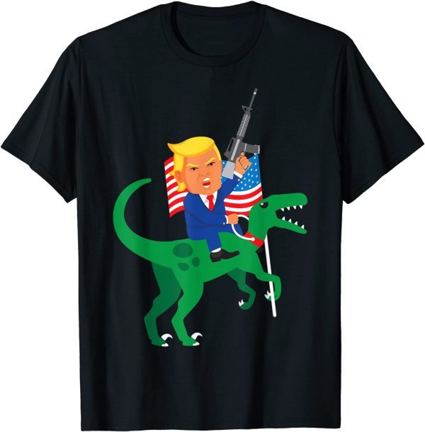 Trump Velociraptor Gun US Flag 2022 Election Republican Limited Shirt