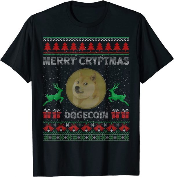 Ugly Sweater DogeCoin DOGE Merry Cryptmas Christmas 2022 T-Shirt