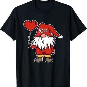 Valentine Gnome Love Hat Heart Balloon Valentine's Day 2022 Shirt