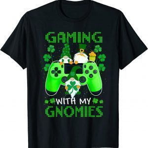 Video Game Shamrock Hat Gaming with My Gnomies Patrick's Day Classic Shirt