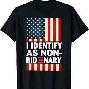 Vintage American flag I Identify as Non-Bidenary Anti Biden 2022 Shirt