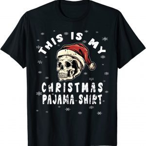 Vintage Skull Santa Hat Skeleton Christmas Pajama 2022 Shirt