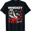 Whiskey Is My Christmas Spirit Lights Holiday Drinking 2022 Shirt