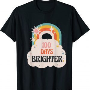 100 Days Brighter 100th Day Of School Hyper Rainbow Classic Shirt