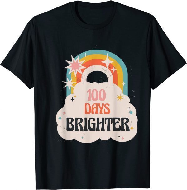 100 Days Brighter 100th Day Of School Hyper Rainbow Classic Shirt