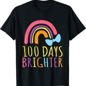 100 Days Brighter Rainbow Cute 100th Day School Smarter Classic Shirt