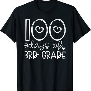100 Days Of 3rd Grade Heart Third Grade Teacher 100th Day Limited T-Shirt