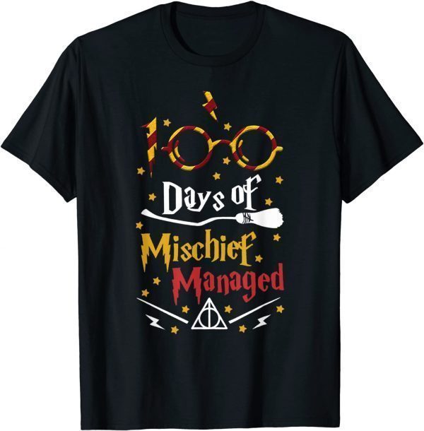 100 Days Of Mischief Managed Witch 100th Day Of School Classic Shirt