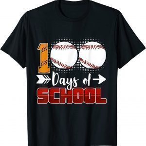100 Days Of School Baseball 100 Days Smarter 100th Day T-Shirt