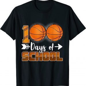 100 Days Of School Basketball 100 Days Smarter 100th Day Unisex Shirt