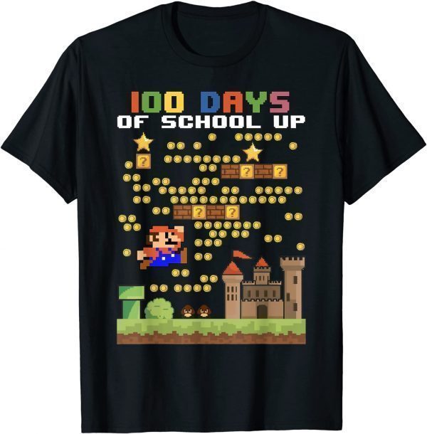 100 Days Of School Mariö-Süper Gamer Video Game Classic Shirt