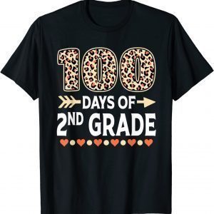 100 Days Of Second Grade Teacher 100th Day Of School Leopard Limited Shirt