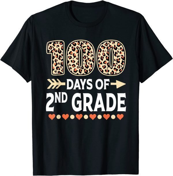 100 Days Of Second Grade Teacher 100th Day Of School Leopard Limited Shirt