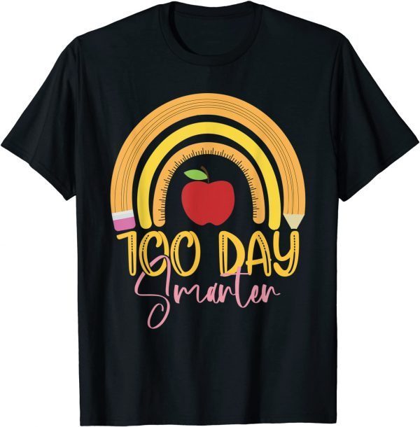 100 Days Smarter 100 Days Of School Rainbow Teachers 2022 Shirt