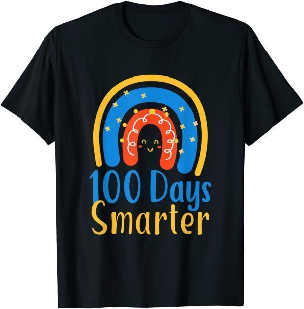 100 Days Smarter, Happy 100th Day Of School Colored Rainbow Unisex Shirt