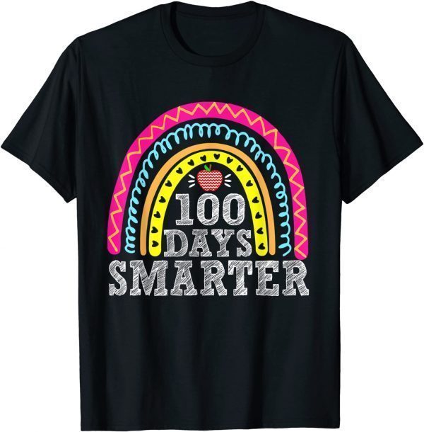 100 Days Smarter Happy 100th Day Of School Rainbow Classic Shirt