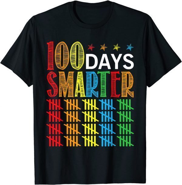 100 Days Smarter Happy 100th Day Of School Student Teacher 2022 Shirt