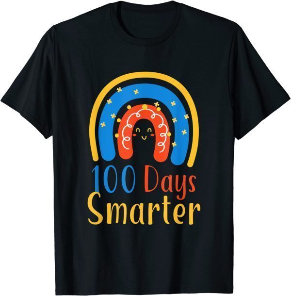 100 Days Smarter Rainbow, Happy 100th Day Of School Classic Shirt