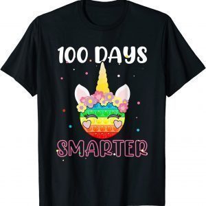 100 Days Smarter Unicorn Fidget Pop It Teacher Limited Shirt